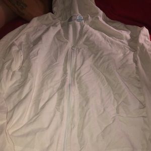 Whit long sleeve zip up hoodie/XXL